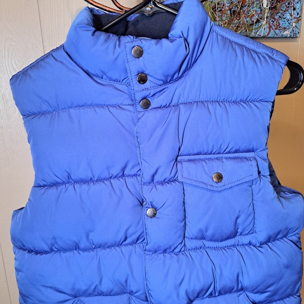 Gap Kids Blue Puffer Vest with Snap Buttons Rotal Blue size 14-16